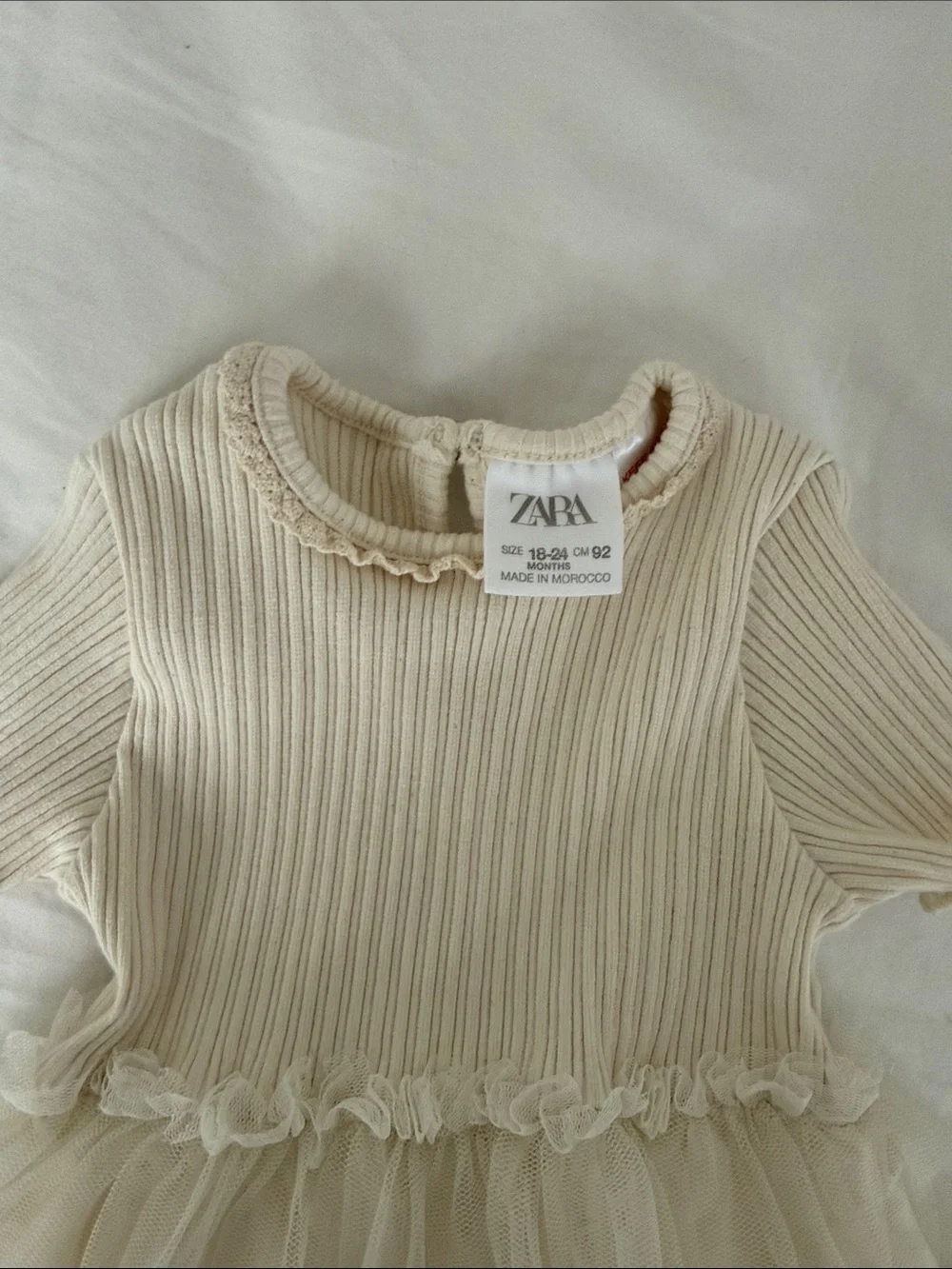 Zara Cream Tulle Ruffle Bodice dress size 18-24 months and Cat & Jack 12 months